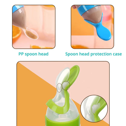 Baby Silicone Feeding Spoon Bottle