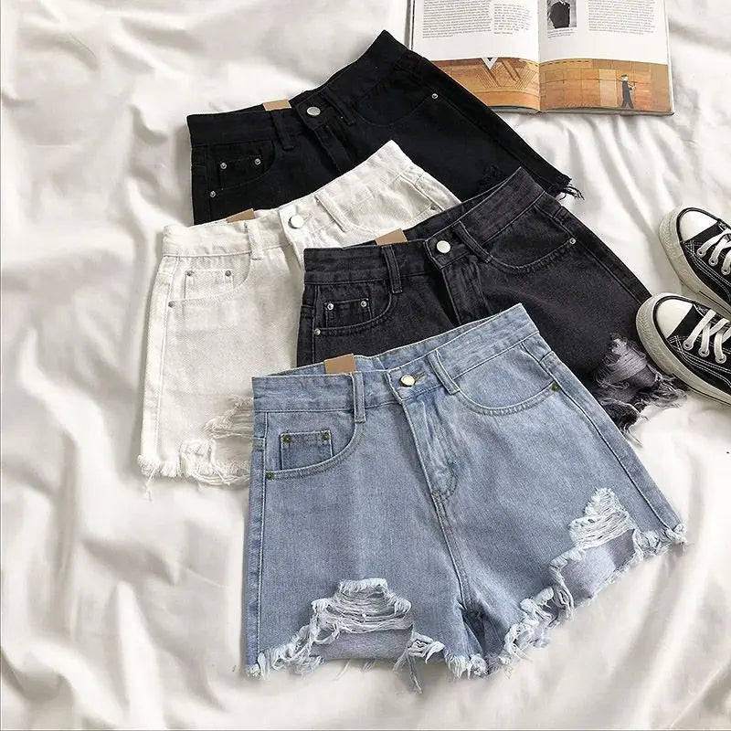 Casual High Waist Denim Shorts