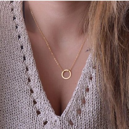 Minimalist Round Stick Pendant Necklace