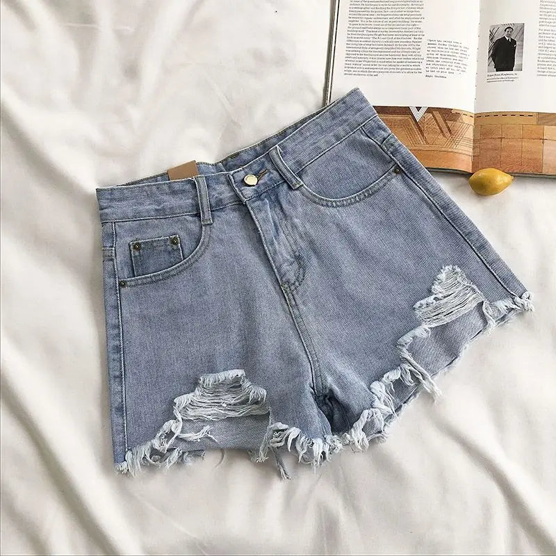 Casual High Waist Denim Shorts