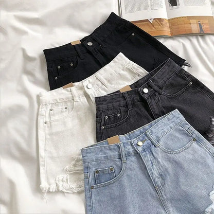 Casual High Waist Denim Shorts