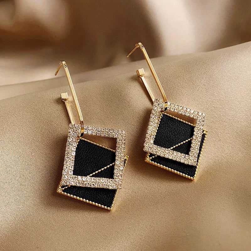 Geometric Double Square Hoop Earrings