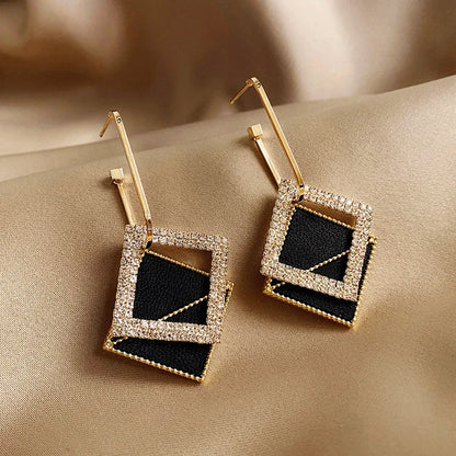 Geometric Double Square Hoop Earrings