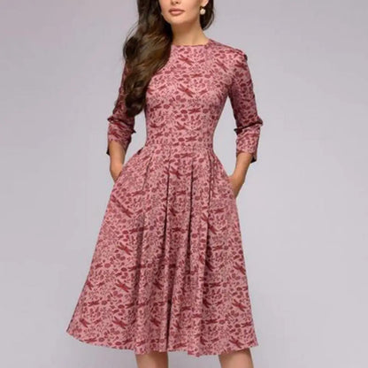 Women Elegant A-line Midi Dress