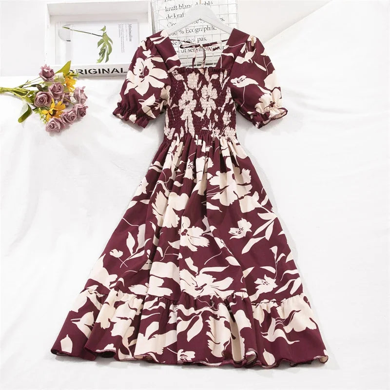 Women Short Sleeve Chiffon Dresses