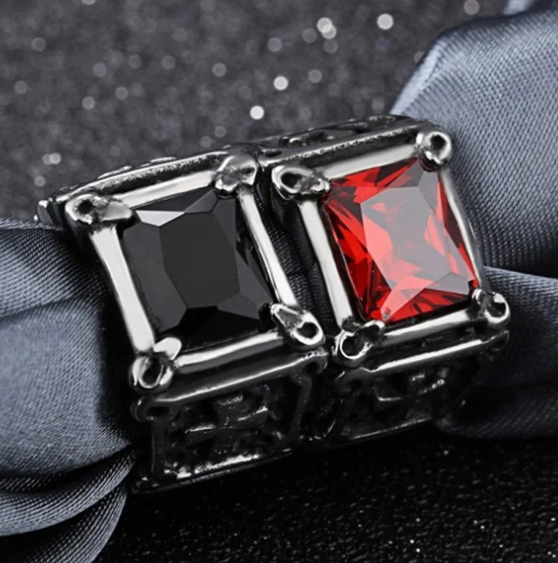 Retro Domineering Inlaid Ruby Ring