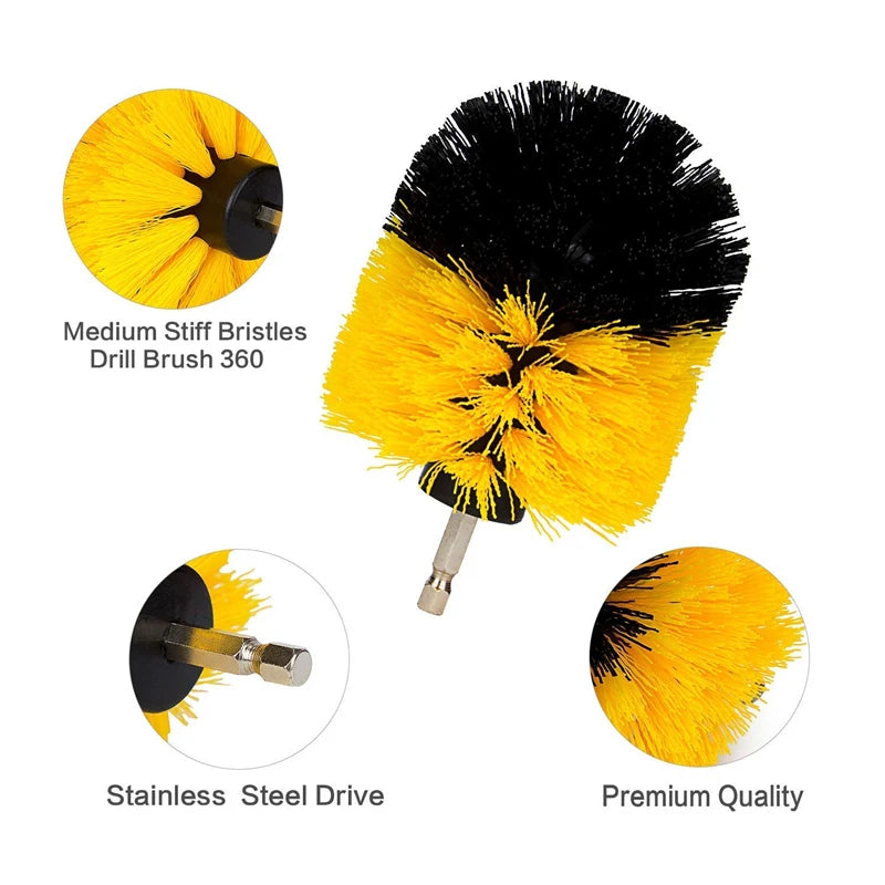 Car Electric Scrubber Drill Brush Kit