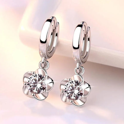 Pattern Purple White Zircon Earrings