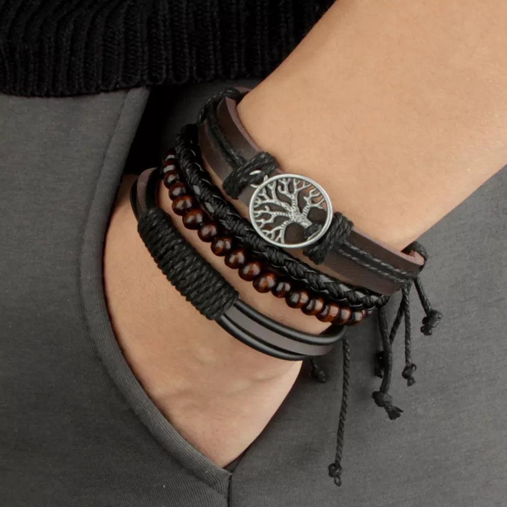 New Raided Wrap Leather Bracelet