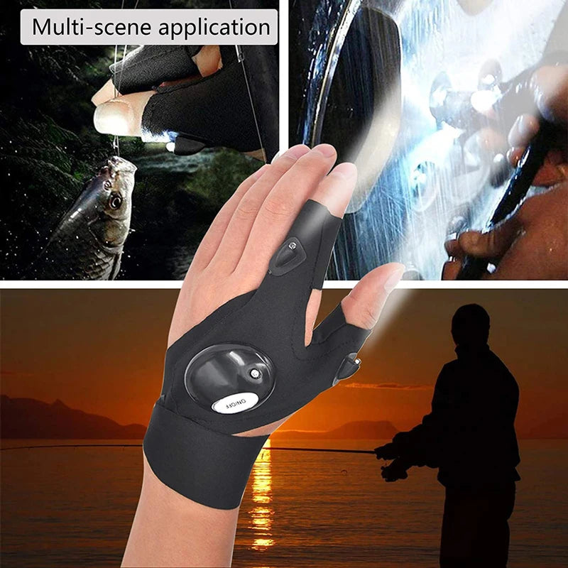 LED Flashlight Waterproof Hiking Glove