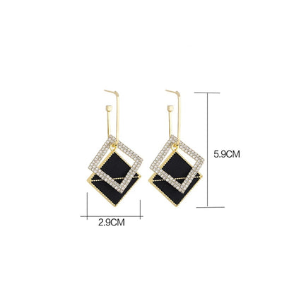 Geometric Double Square Hoop Earrings