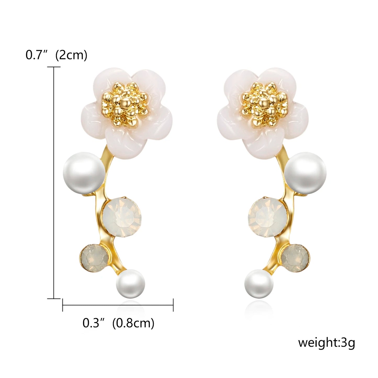 Fashion Rose Flower Stud Earrings