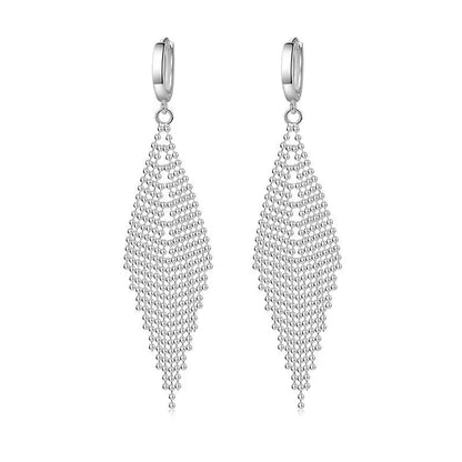 New 925 Sterling Silver Long Earrings