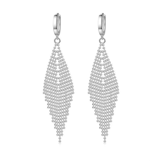 New 925 Sterling Silver Long Earrings