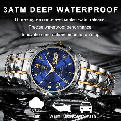 Waterproof Luminous Date Week Watches