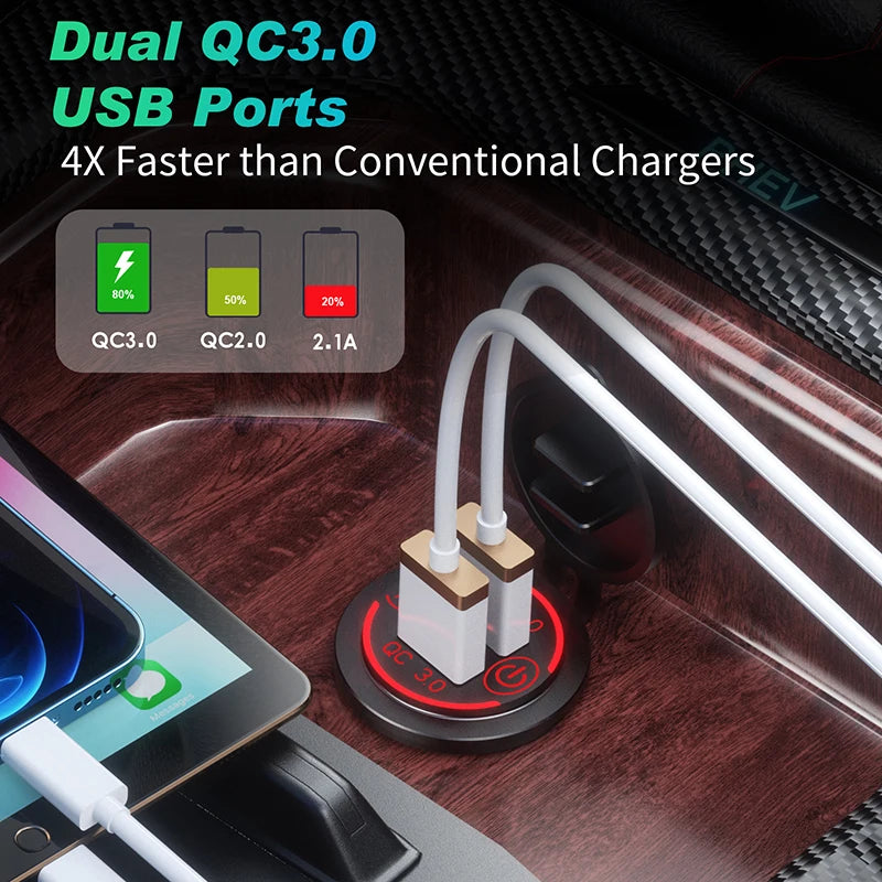 Quick 3.0 Dual USB Fast Car Charger